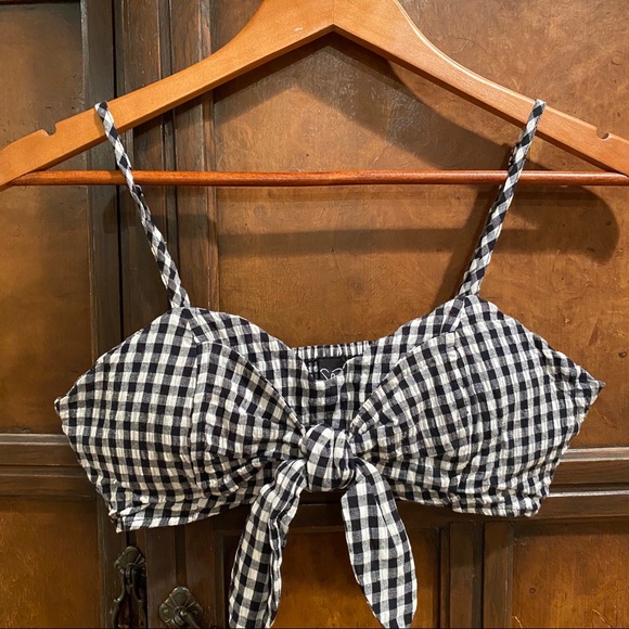Windsor retro checkered crop top bustier bralette - Picture 1 of 11